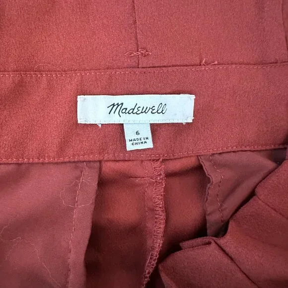 Madewell Drapey Paperbag Pants Maple Syrup Women's 6 - Picture 3 of 3